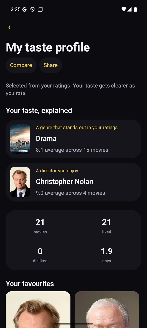 The genres, actors and directors you love.