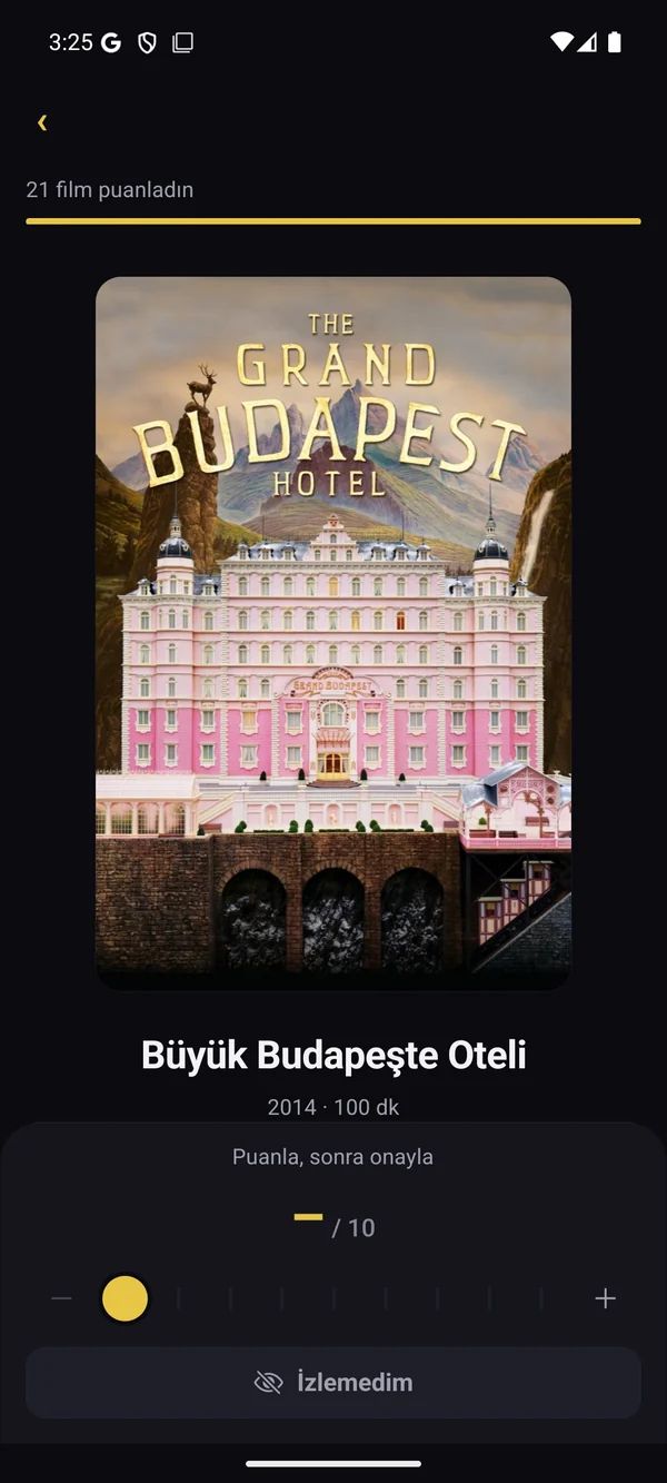 İzlediğin filmleri puanla, zevkini oluştur.